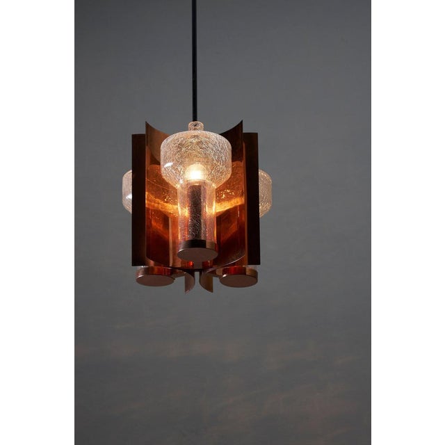 Introducing a One-of-a-Kind Mid-Century Hanging Light in Brass by Cosack Leuchten, Germany. This pendant features a...