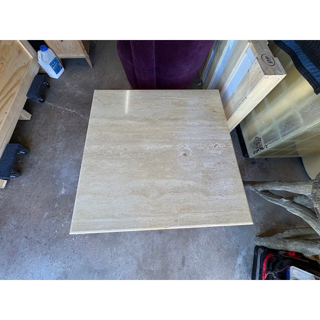1970s Italian Modern Travertine Cocktail Table For Sale - Image 12 of 14