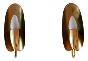 Mid-Century Modern Brass Wall Lamps Germany from Kaiser-Leuchten, 1950s, Set of 2