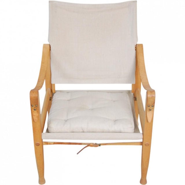 1990s Safari Chair in Canvas Fabric by Kaare Klint, 1990s For Sale - Image 5 of 18