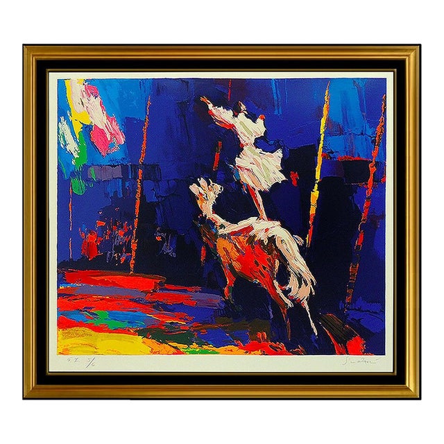 Late 20th Century Nicola SIMBARI Embossed Color Serigraph Large Signed Cheval Blanc Horse Artwork, Nicola Simbari For Sale