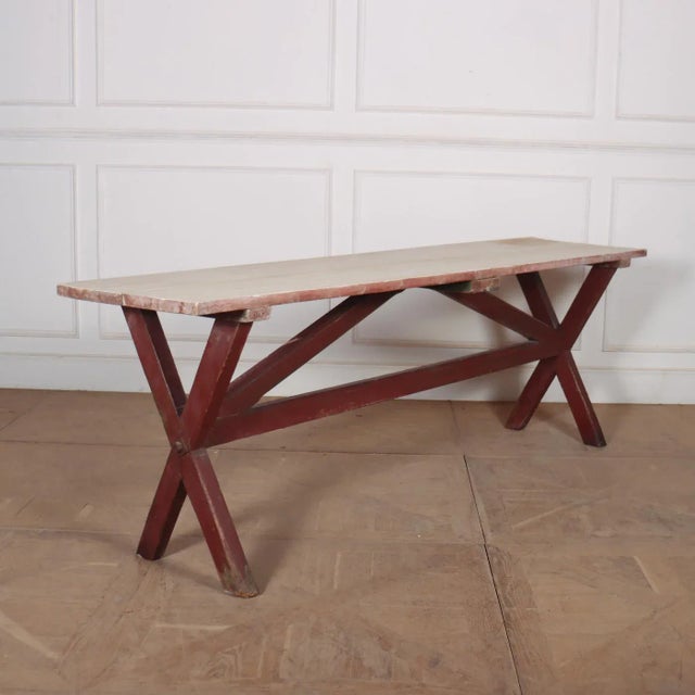 Wood Vintage Painted Tavern Table For Sale - Image 7 of 7