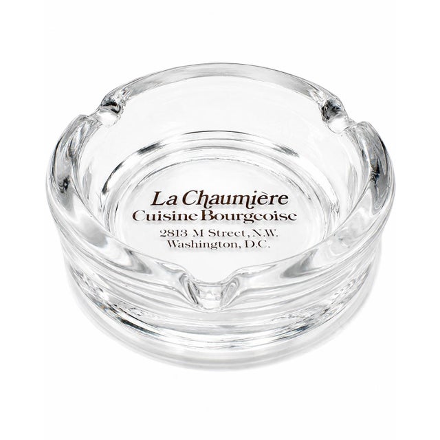 Glass Vintage La Chaumiere Restaurant Washington, DC Ashtray Glass For Sale - Image 7 of 8