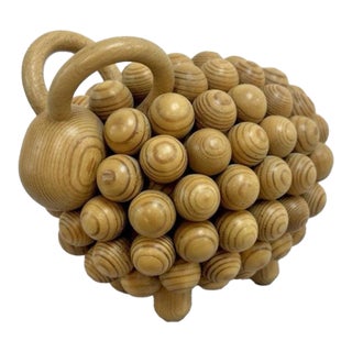 Aarikka Finland Vintage Wooden Ram Sheep Collectible Home Decor MCM Mid Century For Sale