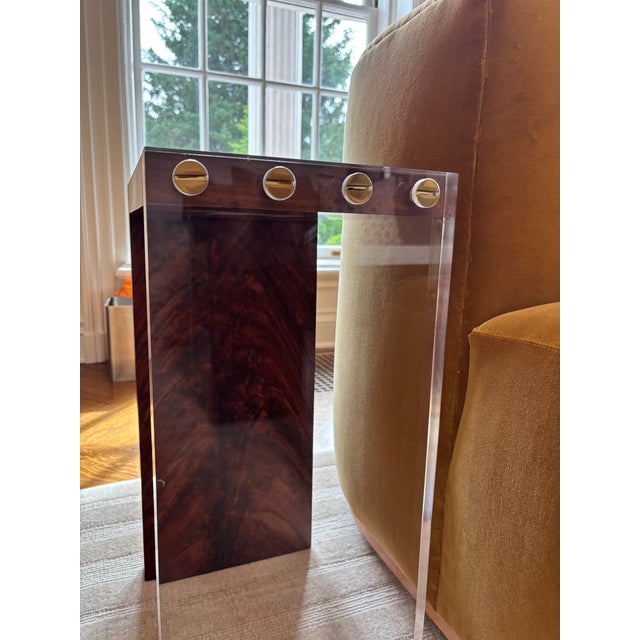 Very stunning pair of accent tables. 14.25 x 10 22.25 height