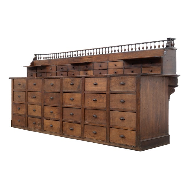 Oak Pharmacy Counter, France, 1900s For Sale