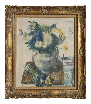 Thomas Strickland Flower Still Life, Oil Painting by Thomas Strickland circa 1960