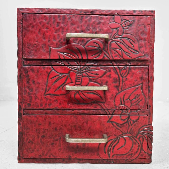 Kamakura Bori Haribako Flowers Sewing Box, Japan, 1960s For Sale - Image 11 of 11