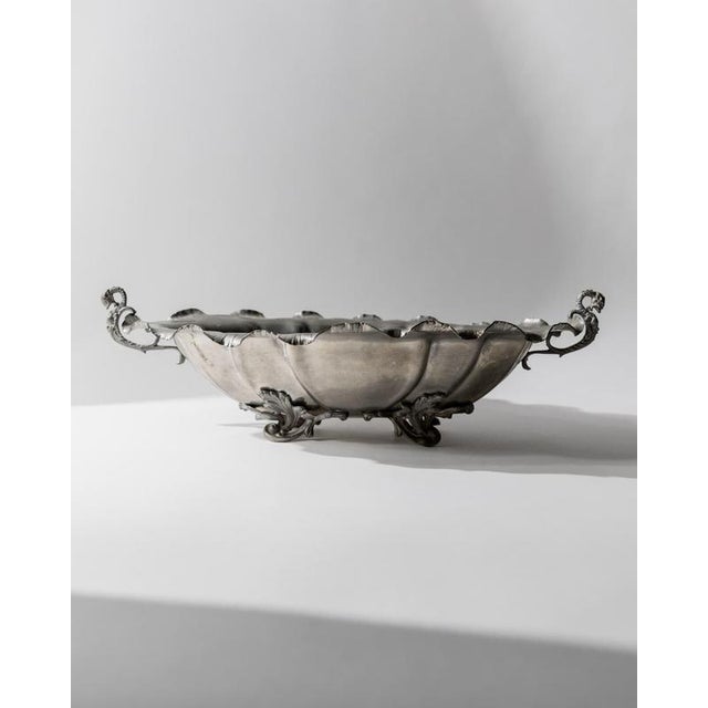 Large Vintage Pewter Centerpiece Bowl, 1940s For Sale - Image 11 of 11