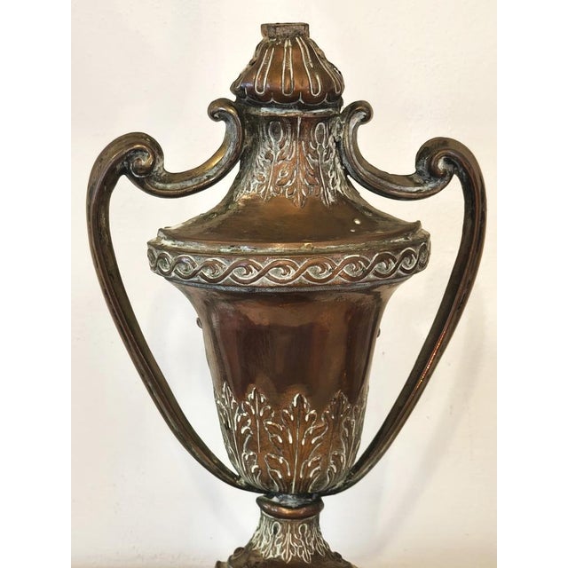 Antique Bronze and Brass Amphora-Shaped Palm Holders, 1890s, Set of 2 For Sale - Image 4 of 9