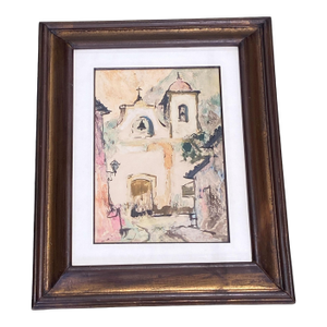 Listed Italian Artist Omar Pellegata Aquarelle Watercolors Painting