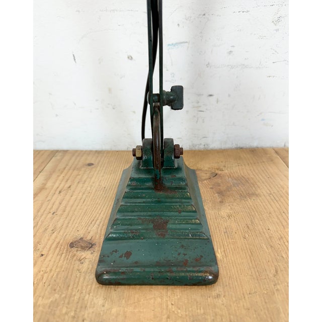 Vintage Green Enamel Bank Lamp, 1950s For Sale - Image 14 of 18
