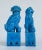 Vintage C1970's-1980's Ceramic Glazed Peacock Cerulean Blue Foo Dogs -A Pair For Sale In West Palm - Image 6 of 13