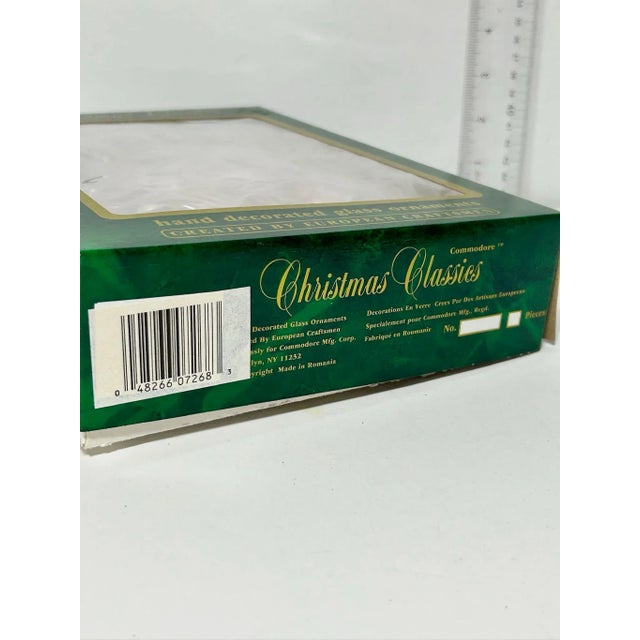 Red Vintage Mercury Glass Santa Christmas Ornaments With Mica Glitter – Set of 8 in Original Boxes For Sale - Image 8 of 9