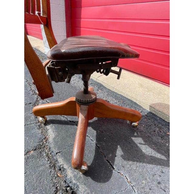 Wood 1950s Swivel Desk Chair For Sale - Image 7 of 7