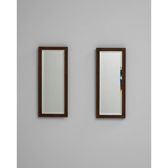 1900s French Black Wood Beveled Wall Mirrors, a Pair For Sale - Image 16 of 18
