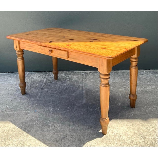 Vintage Knotty Pine Farm Table For Sale - Image 11 of 12
