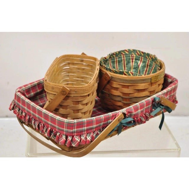 Longaberger 1994 Jingle Bell Basket 1995 Dresden Basket 1988 Basket - 3 PCS For Sale - Image 10 of 10