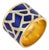 1980s Cartier Italian 18k Yellow Gold Blue and White Enamel Cigar Band, Size 5.5 For Sale