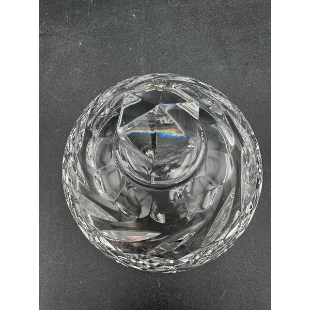 Transparent 1990s Lead Crystal Covered Butter Dish Balmoral by Edinburgh Crystal 6" X 4" For Sale - Image 8 of 9