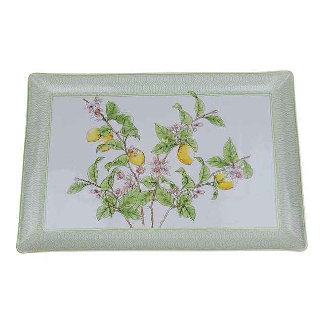 Williams Sonoma Citron Rectangle Platter Tray Lemon Botanical For Sale