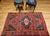 1900 - 1909 Vintage Persian Malayer Area Rug, Hand-Knotted Wool, Geometric Tribal Pattern, 4x6, Red & Blue For Sale - Image 5 of 16