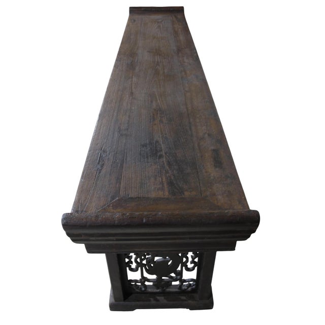 Monumental 18th-Century Chinese Elm Altar Table From Shanxi, Circa 1766 For Sale - Image 13 of 14