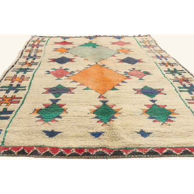 Tribal Vintage Azilal Moroccan Rug, 05'02 X 08'09 For Sale - Image 3 of 10