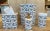 1980s 1980s Labrazel Ceramic Bath Set, Black/Cream Toile Made in Italy, Wastebasket, Tissue Holder, Soap Dispenser, Covered Jar - 4 Piece Set For Sale - Image 5 of 8