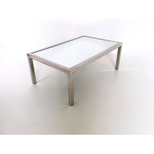 1970s Vintage Steel Coffee Table attributed to Nanda Vigo, 1970s For Sale - Image 5 of 8