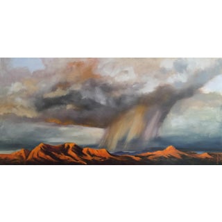 Afternoon by Natasha Isenhour | Oil on panel Landscape with mountains and dramatic clouds. For Sale