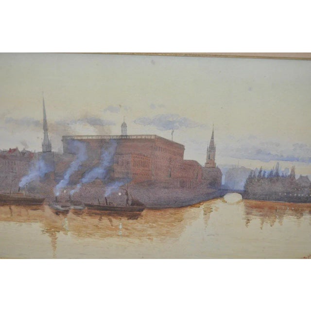 Early 20th Century European Watercolor by Jophson C.1909 For Sale - Image 4 of 9