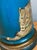 Metal Vintage Blue and Gold Decoupage Leopard Lamp For Sale - Image 7 of 18