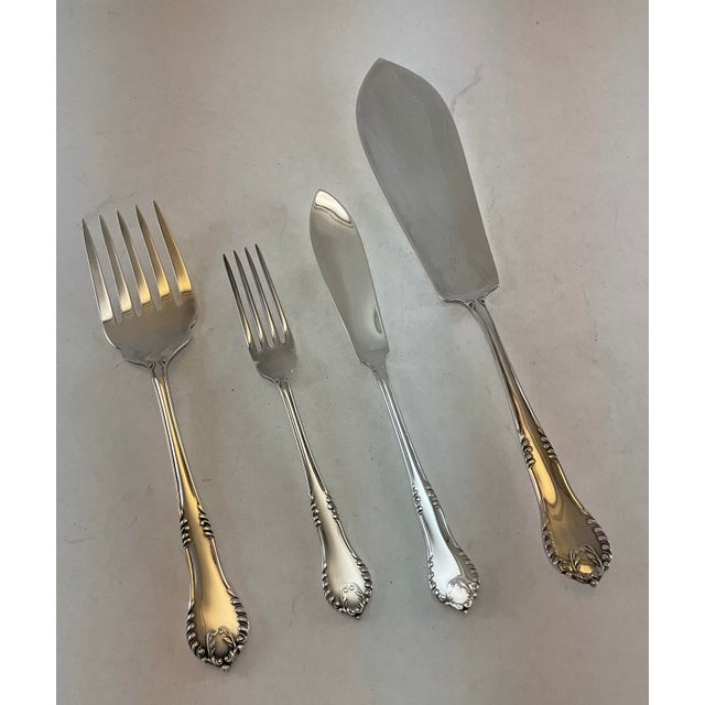 New 1980s Silver 26 Pieces Fish Set Chesterfield. For Sale - Image 17 of 18