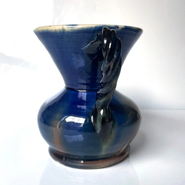 French Vallauris Amphora Vase With Rope Handles For Sale - Image 4 of 10