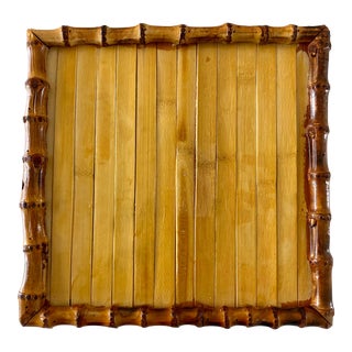 1970s Vintage Bamboo Tray For Sale