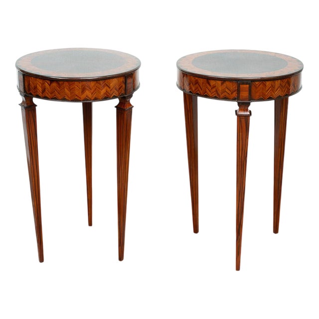 Antique Tables in Fine Exotic Woods, Lombardy, Early 20th Century, Set of 2 For Sale