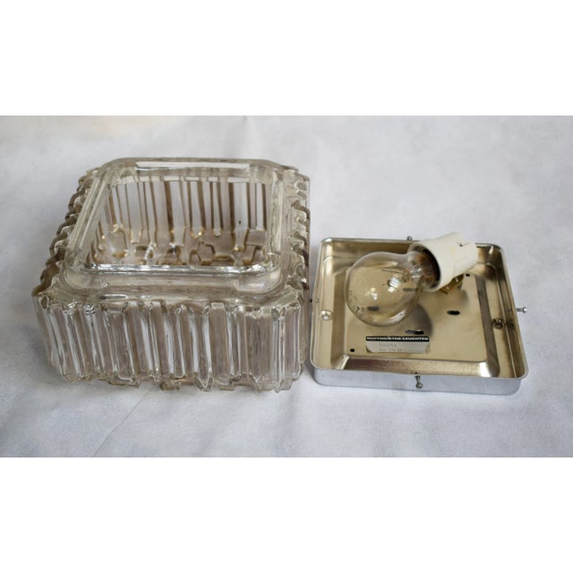 Ceiling lamp made of structural glass Hoffmeister company from the 1970s. 1 burning point E27 This piece has an...