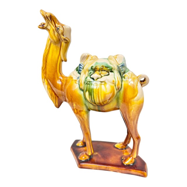 Vintage Tang Dynasty Style Camel Figurine For Sale