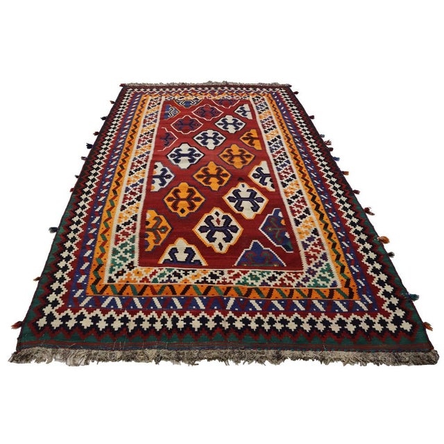 Vintage Qashqari Rug,, 1920s For Sale - Image 3 of 18