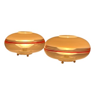 Table Lamps in Layered and Shaded Murano Glass from Leucos, Italy, 1970s, Set of 2 For Sale
