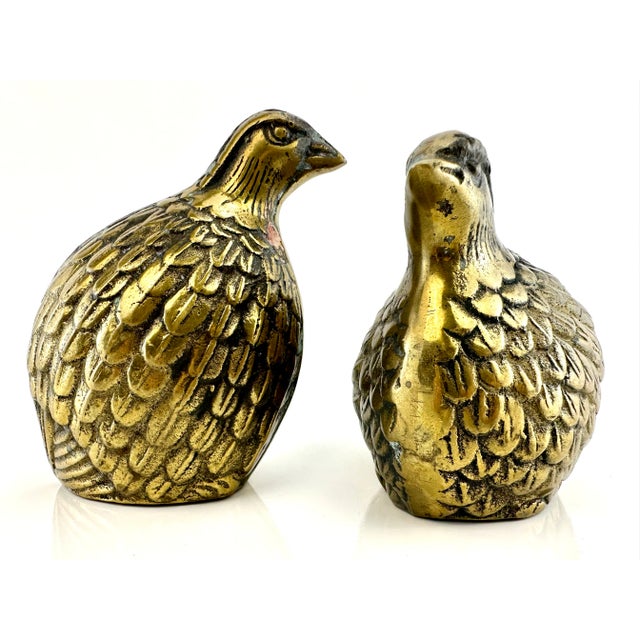 1960s Mid Century Sold Brass Pheasants, a Pair For Sale - Image 5 of 10