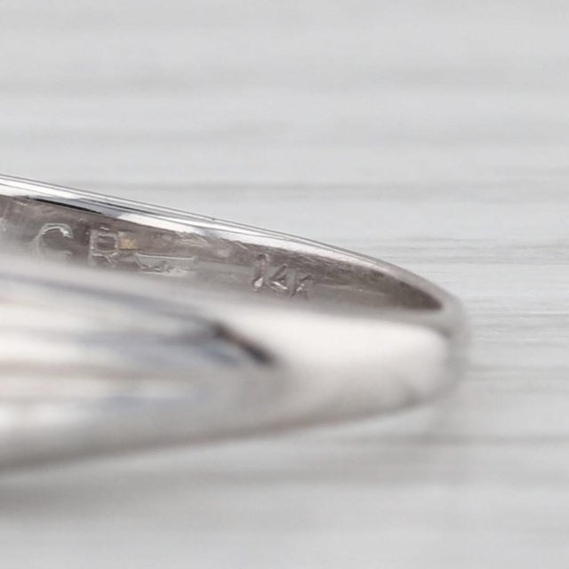 Silver Vintage 0.25ctw Diamond Ring 14k White Gold Size 6 Anniversary Wedding Band For Sale - Image 8 of 8