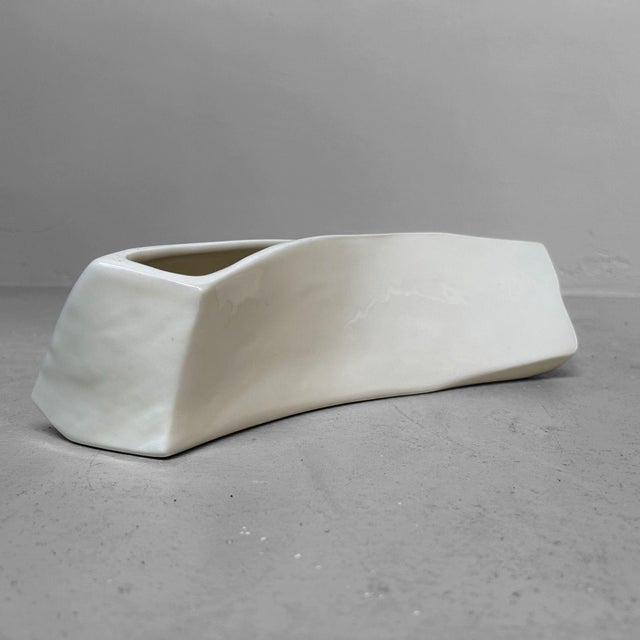 Japanese Minimalist Modernist Ceramic Ikebana Vase, 1980s For Sale - Image 18 of 18
