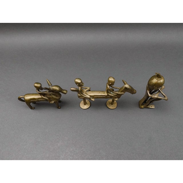 African Tribal Vintage Handmade Metal Figurines Set of 3 For Sale In Miami - Image 6 of 7