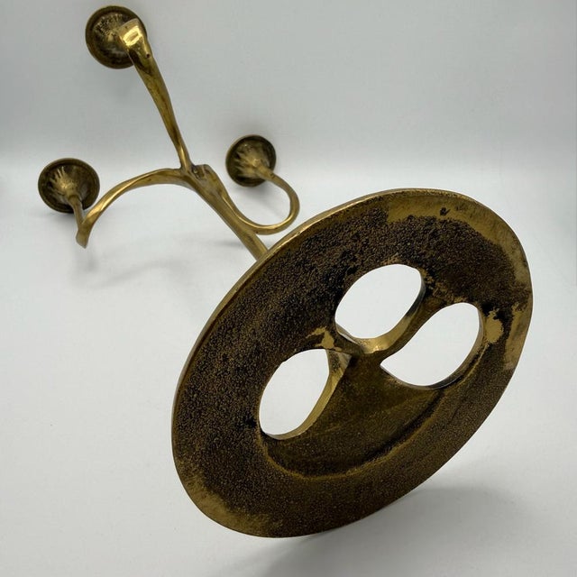 Large Three-Light Candlestick in Brass by Kurt Jesch for Fratelli Tonini, Italy, 1960s For Sale - Image 14 of 16