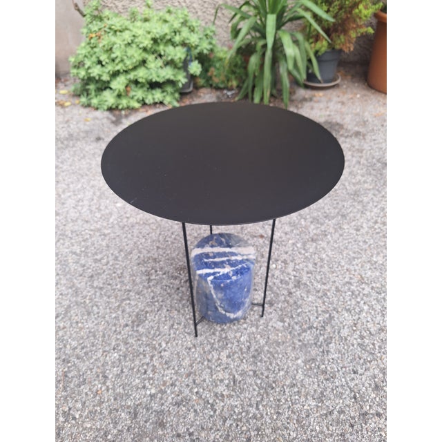 Metal Sky-Line Series Panna Cotta Coffee Table in Stainless Steel and Blue Marble by Marta Ferri / Ron Gilad for Molteni, 2010s For Sale - Image 7 of 7