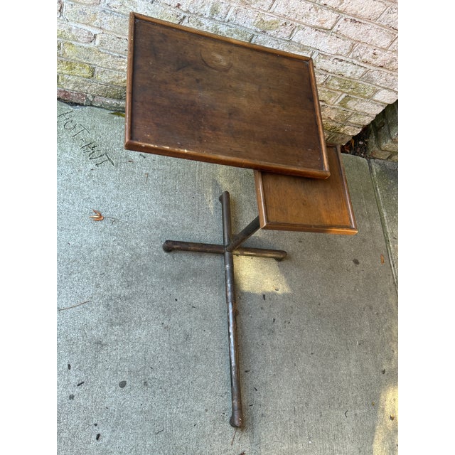 Wood Vintage, French Adjustable Architect's Side Table For Sale - Image 7 of 12