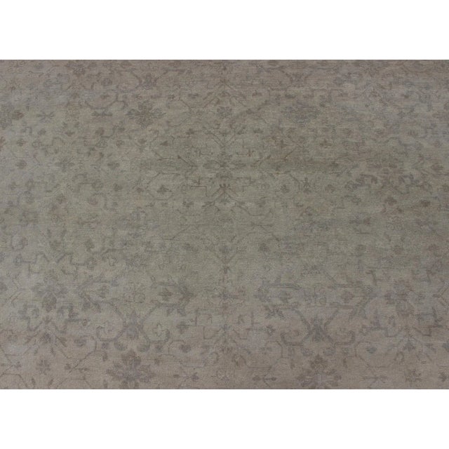 Gray Large Transitional Rug With All-Over Design in Tan, Gray, Silver, Light Taupe For Sale - Image 8 of 13