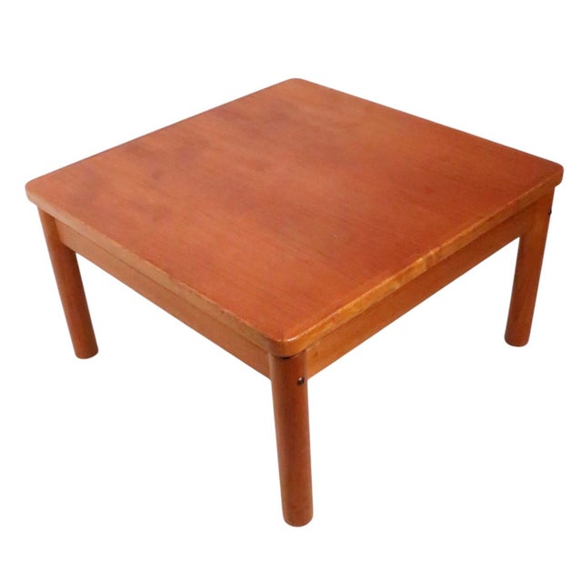 Mid-Century Modern Mid Century Danish Modern Square Teak Coffee Table by Trioh C. 1977 For Sale - Image 3 of 7